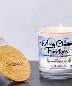 Merry Christmas Fuckface Lid and Candle