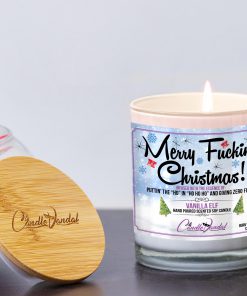 Merry Fucking Christmas Lid and Candle