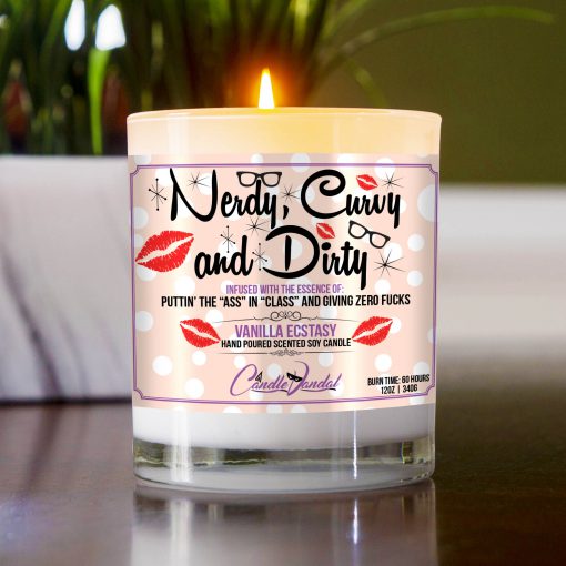 Nerdy Curvy and Dirty Table Candle