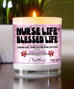 Nurse Life Blessed Life Table Candle