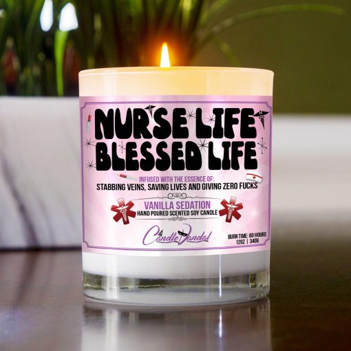 Nurse Life Blessed Life Table Candle