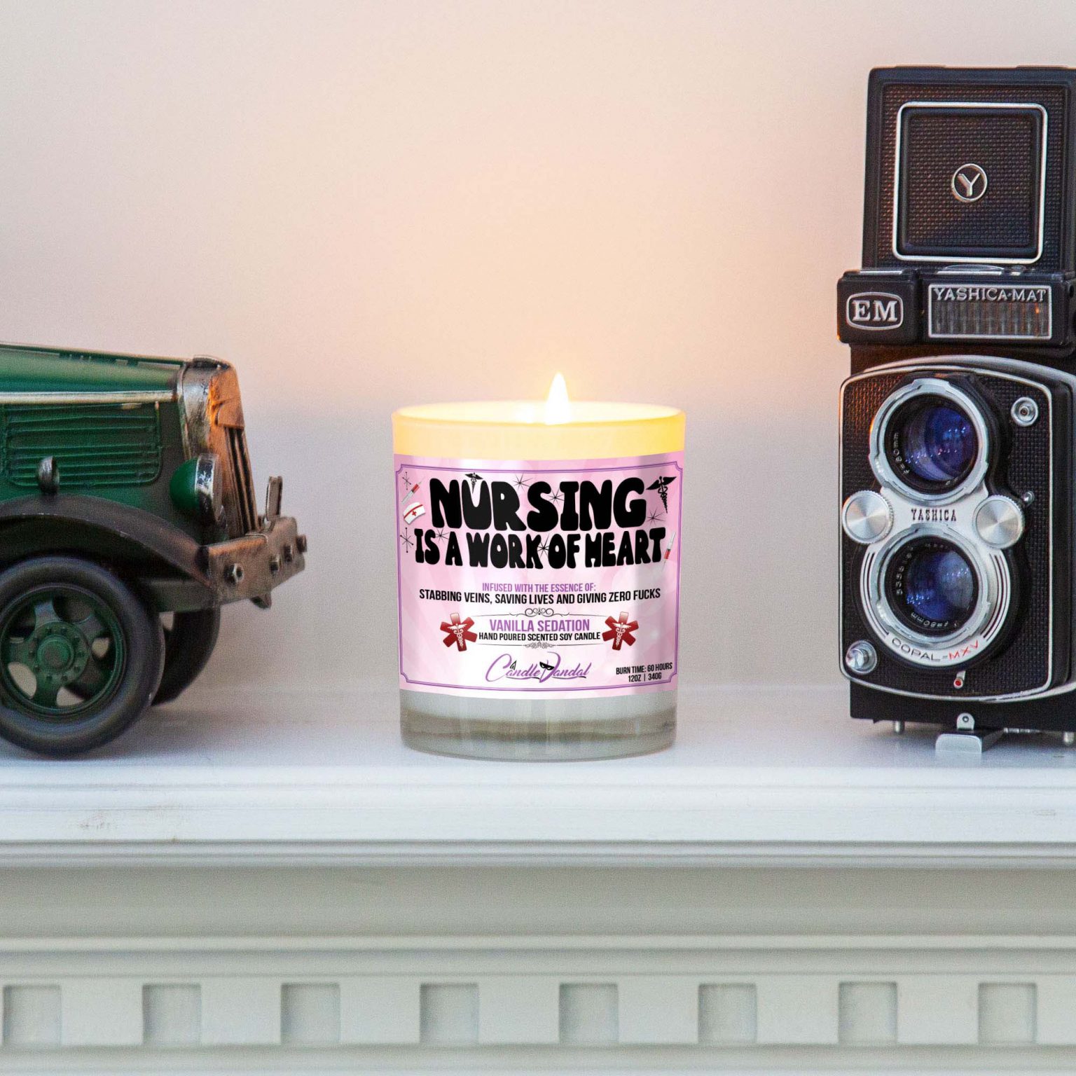Nursing Is A Work Of Heart Candle Funny Candles for Nurses