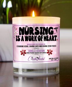 Nursing Is A Work Of Heart Table Candle