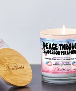 Peace Through Superior Firepower Lid And Candle