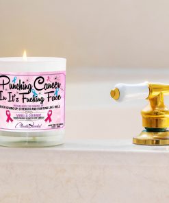 Punching Cancer In It’s Fucking Face Bathtub Side Candle
