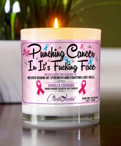 Punching Cancer In It’s Fucking Face Table Candle