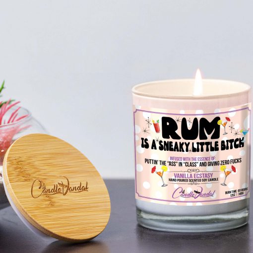 Rum Is A Sneaky Little Bitch Lid And Candle