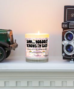 Shh Nobody Knows I’m Gay Mantle Candle