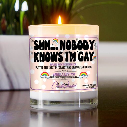 Shh Nobody Knows I’m Gay Table Candle