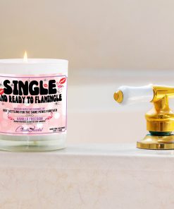 Single And Ready To Flamingle Bathtub Side Candle