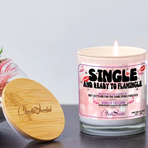 Single And Ready To Flamingle Lid And Candle