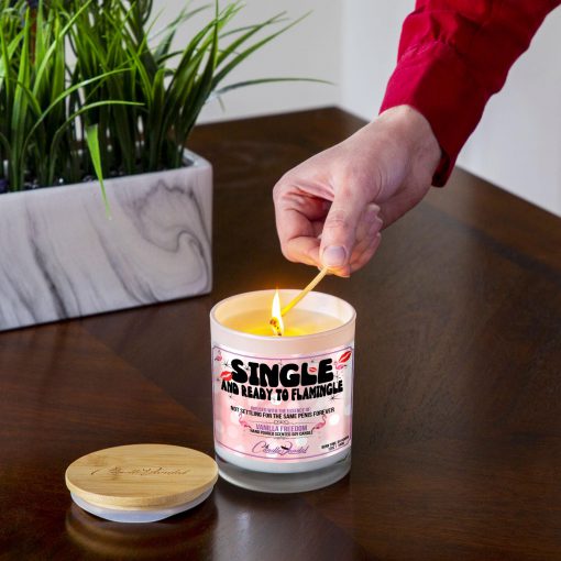 Single And Ready To Flamingle Lighting Candle