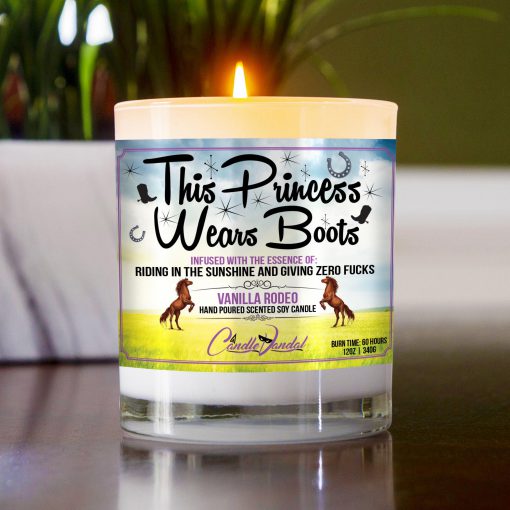 This Princess Wears Boots Table Candle