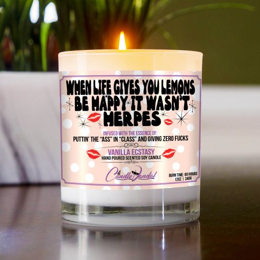 When Life Gives You Lemons Be Happy It Wasn’t Herpes Table Candle
