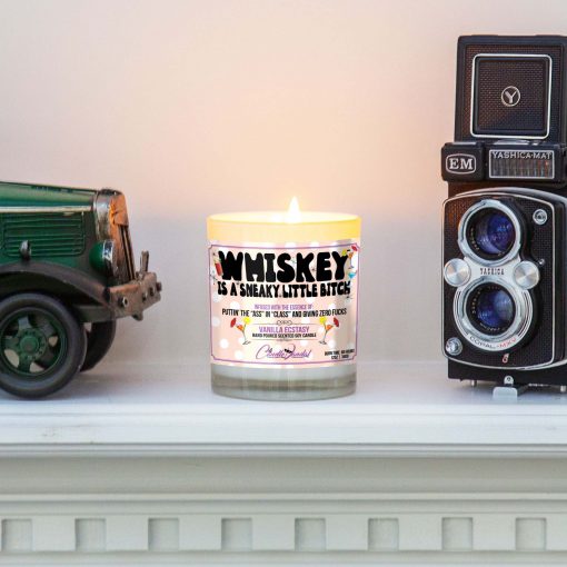 Whiskey Is A Sneaky Little Bitch Mantle Candle