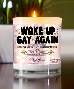 Woke Up Gay again Table Candle