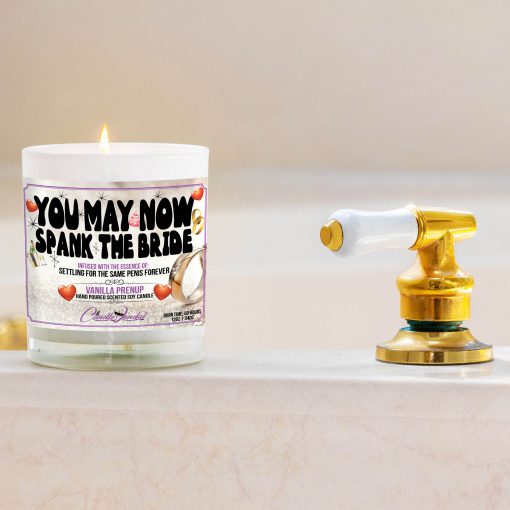 You May Now Spank The Bride Bathtub Side Candle