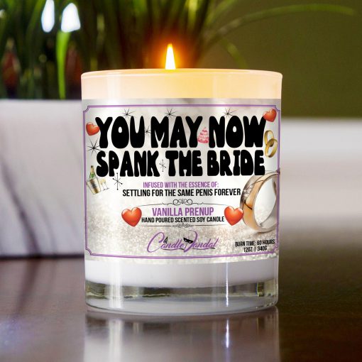 You May Now Spank The Bride Table Candle